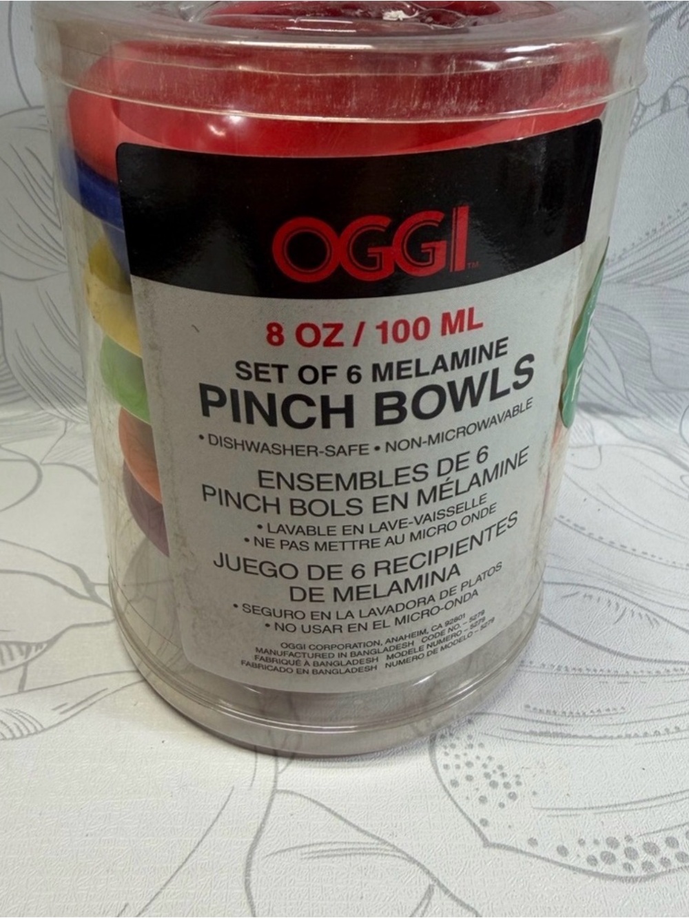 OGGI 6-Piece Melamine Pinch Bowls - Multicolor Set